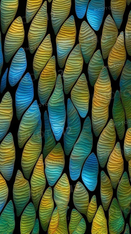 Vibrant butterfly wing with iridescent scales and network of veins, AI generated