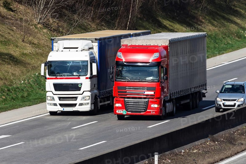 Car traffic, motorway, truck traffic
