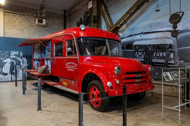 1955 Dodge Type G Le Bois du Cazier coal mine museum, Marcinelle near Charleroi, province of Hainaut, Belgium, Europe