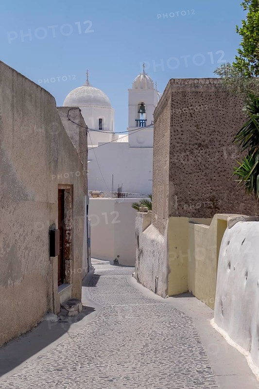 In the village of Megalochori, Santorini, Cyclades, Greece, Europe
