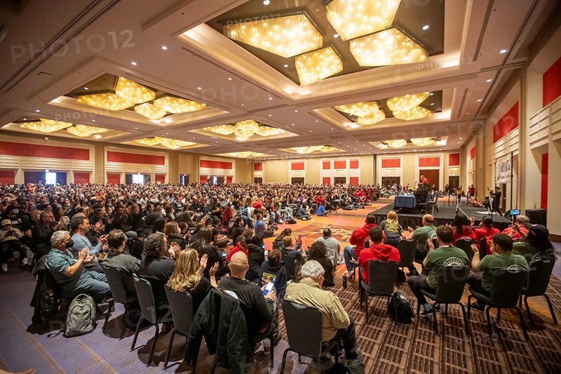 Chicago, Illinois, About 4, 700 union activists from across the United States and beyond crowded into a hotel for the 2024 Labor Notes conference. The final session was standing room only, as the crowd heard UAW President Shawn Fain discuss his union's successful 2023 strike, and the union's plans for organizing the South