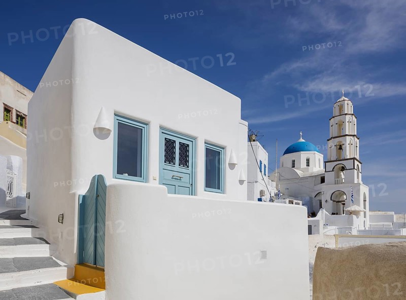 Santorini, Pyrgos, Church of Metamorfosi tou Sotiros, Holy Church of the Transfiguration of Christ the Saviour, Cyclades, Greece, Europe
