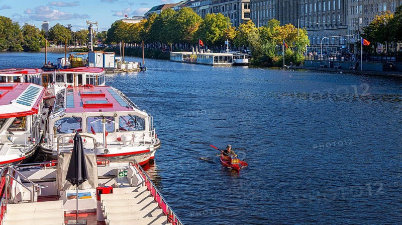 The Alster on Jungfernstieg, Hamburg, Germany, Europe