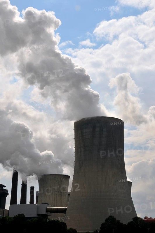 Niederaußem power plant, a base-load power plant operated by RWE PowerAG using lignite in Bergheim-Niederaußem, Rhine-Erft district, North Rhine-Westphalia, Germany, Europe