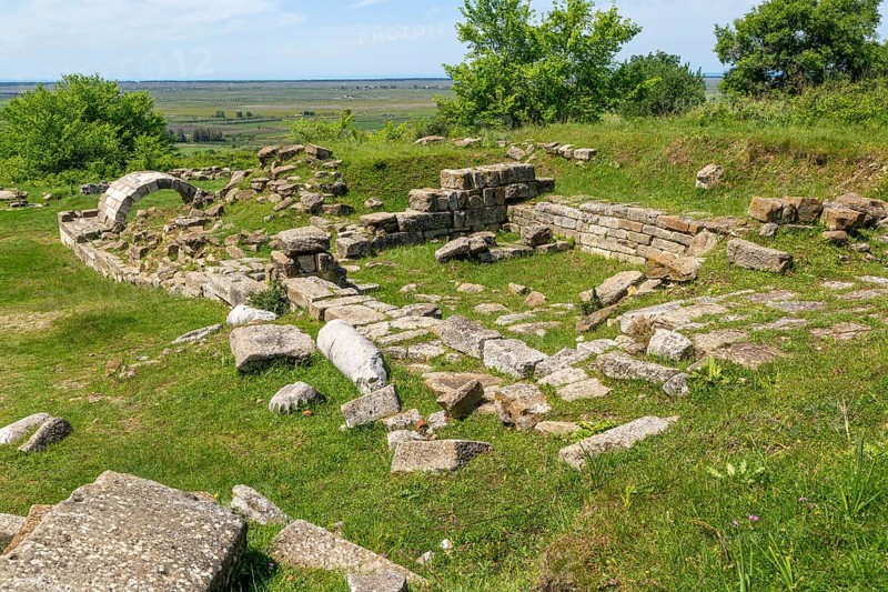 Ruins of Temple buildings, Apollonia Archaeological Park, Pojan, Albania, Unesco World Heritage site, Europe