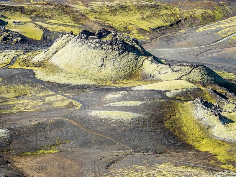Moss-covered Laki crater or Lakagígar, series of craters, interior highlands of Iceland, Suðurland, Iceland, Europe
