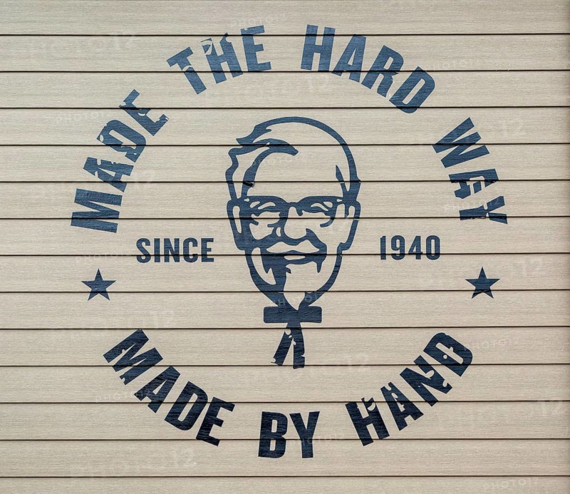 KFC Kentucky Fried Chicken sign Made the Hard way Made by Hand since 1940, Lowestoft, Suffolk, England, UK