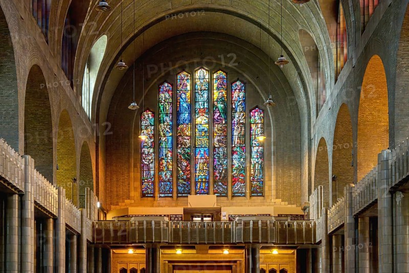 National Basilica of the Sacred Heart, Interior, Koekelberg, Brussels, Brabant, Belgium, Europe