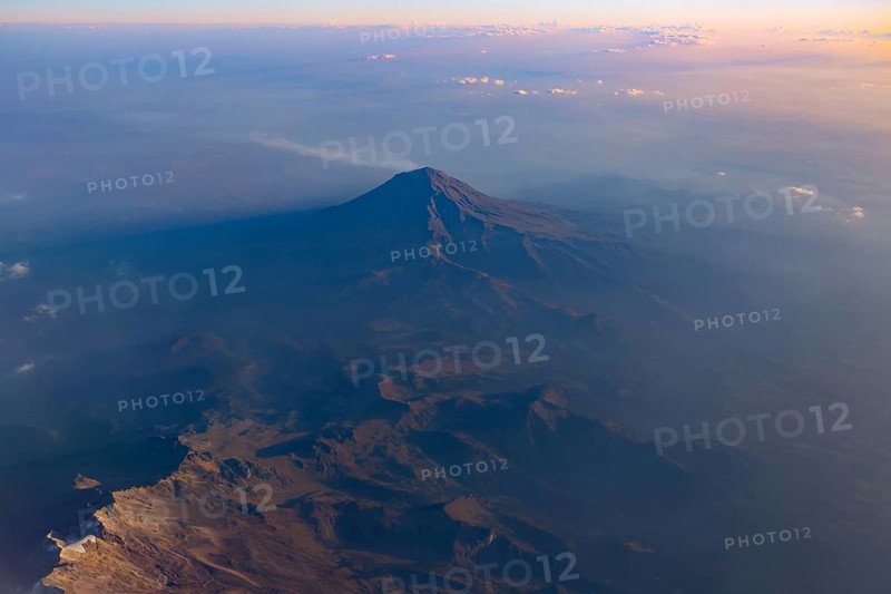 A scenic aerial view of Mexican mountains range located in the states of Puebla, Morelos and Mexico, in central Mexico