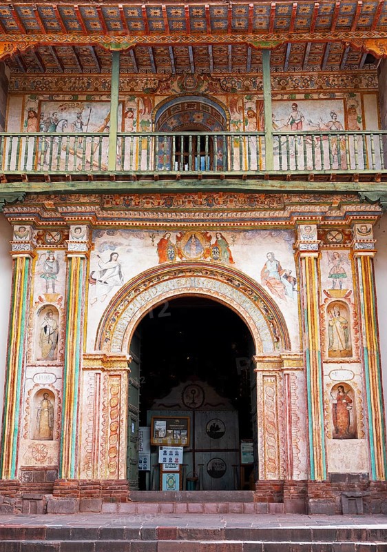 Facade of the Saint Peter the Apostle Church, Andahuaylillas, Cusco region, Quispicanchi province, Peru, South America