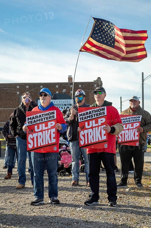 Detroit, Michigan USA, 9 November 2024, Members of the Teamsters Union are joined by members of the United Auto Workers and other unions in a solidarity rally during their strike against the Marathon Petroleum refinery