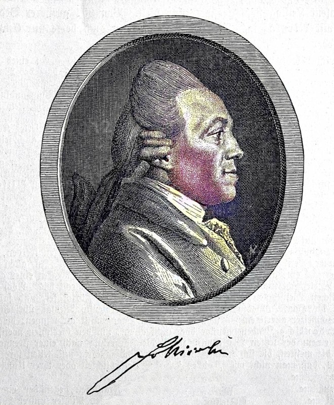 Christoph Friedrich Nicolai, also Nickolai, 18 March 1733, 8 January 1811, was a German writer, publisher, critic, author of satirical novels and travelogues, regional historian, main representative of the Berlin Enlightenment, digital reproduction of an original from the 19th century, original date unknown