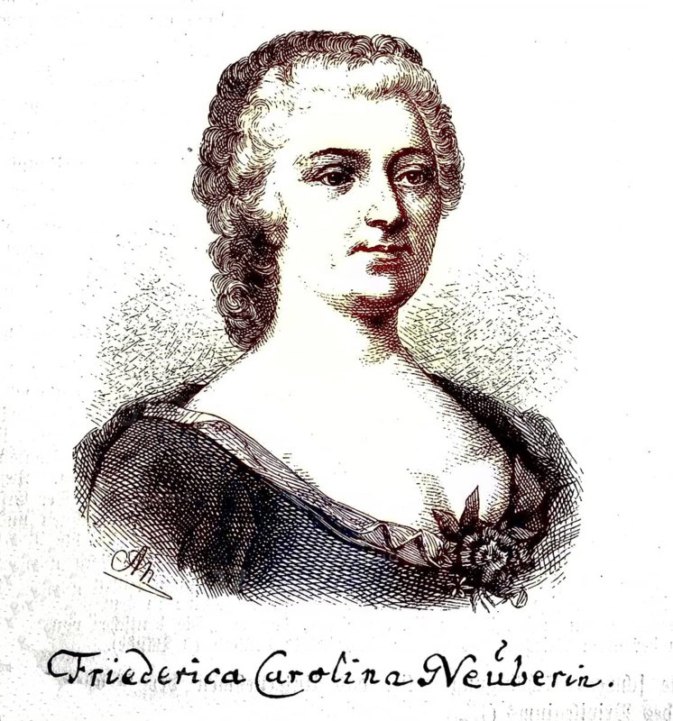 Friederike Caroline Neuber or Neuberin, 9 March 1697, 30 November 1760, was an actress and co-founder of regular German drama, digital reproduction of an original from the 19th century, original date unknown