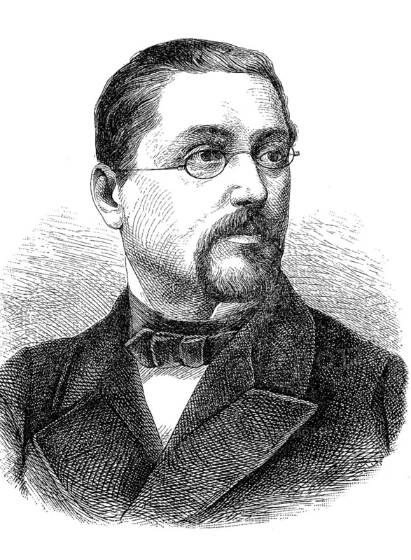 Joseph Victor Scheffel, from 1876 von Scheffel (16 February 1826, 9 April 1886), was a widely read German writer and poet in the 19th century, Historical, digital reproduction of an original from the 19th century