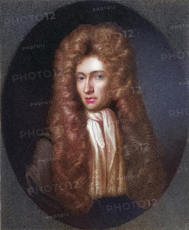 Robert Boyle, 1627-1691, Anglo-Irish chemist and natural philosopher. From the book Gallery of Portraits, 1833, Historic, digitally restored reproduction from a 19th century original, Record date not stated