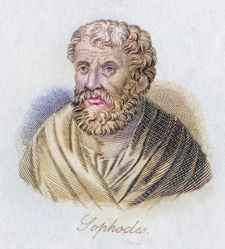 Sophocles, 496 BC, 406 BC Ancient Greek playwright, priest and politician from Athens, Historical, digitally restored reproduction from a 19th century original, Record date not stated
