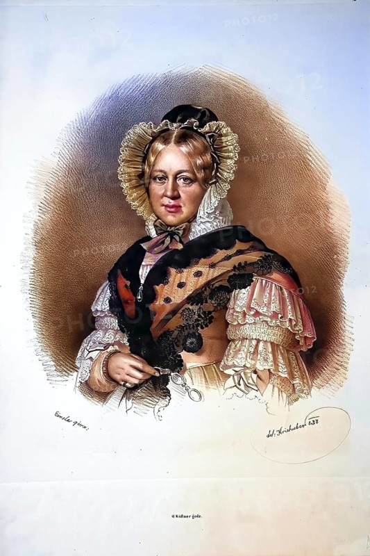 Henriette von Nassau-Weilburg, Duchess of Württemberg (1780-1857), so-called portrait of Maria Dorothea von Württemberg, Archduchess of Austria (1797-1855), Historical, digitally restored reproduction from a 19th century original, Record date not stated