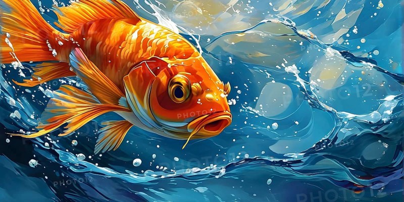 Illustration inspired by the fluid dynamics of a streamlined fish, AI generated