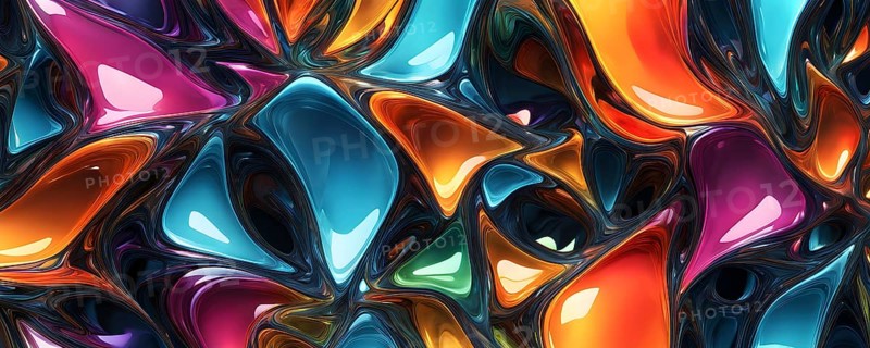 3d rendering of vibrant colored abstract changing glass design in an ornament structure, AI generated