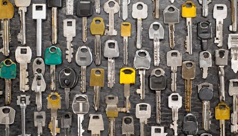 Symbol, many different front door keys, key, AI-generated, AI-generated, AI generated