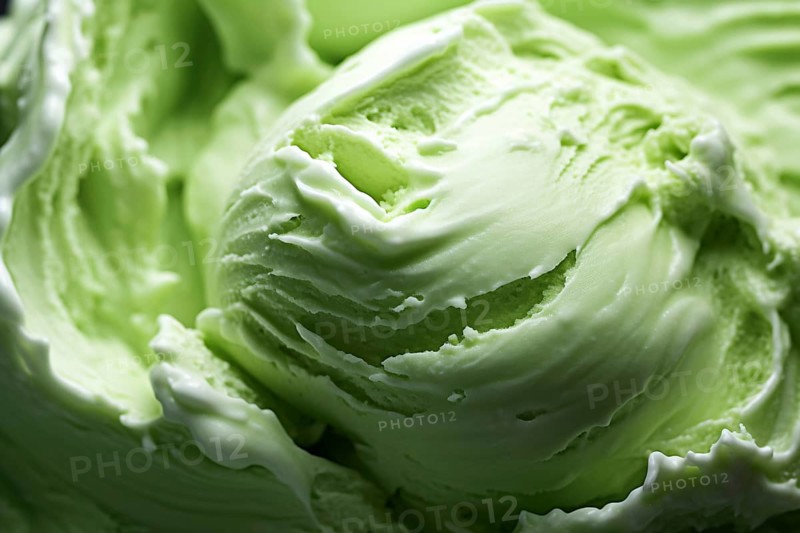 Close up of green pistachio ice cream. KI generiert, generiert AI generated