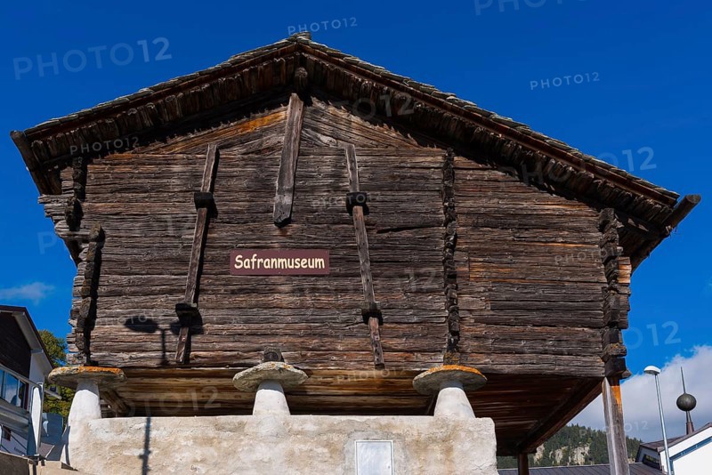 The museum of saffron, spice, precious, plant, food, nutrition, kitchen, cooking, house, exhibition in Mund, Valais, Switzerland, Europe