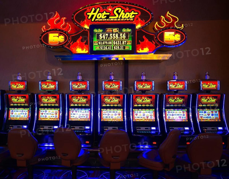 Las Vegas, Nevada-March 10, 2017: Casino machines in the entertainment area at night