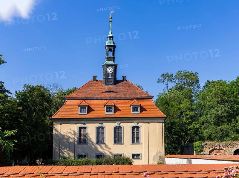 Tiefenau Castle is a heritage-protected castle complex in Tiefenau, a district of the municipality of Wülknitz in the Saxon district of Meissen. The former castle and manor complex, built in the Baroque style at the beginning of the 18th century, can be found with a park, the former castle chapel and a neighbouring cemetery right next to the B 169 federal road. Tiefenau Castle itself was blown up in 1948. Renovation work began on the old manor house in 2019. The park and chapel are now in a well-kept condition and are tourist attractions. Castle chapel with Silbermann organ, Tiefenau Castle Park, Wülknitz, Saxony, Germany, Europe