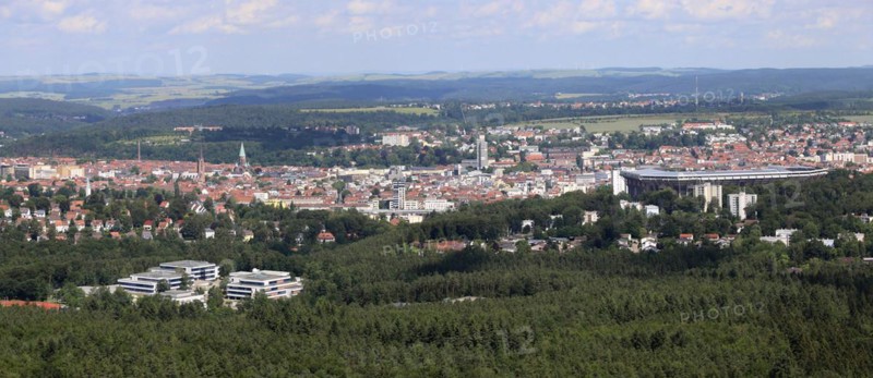 Panoramic view of Kaiserslautern photographed from the Humberg tower