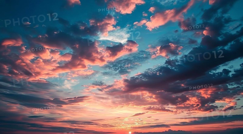 Scenic sunset skies over Caribbean islands, AI generated