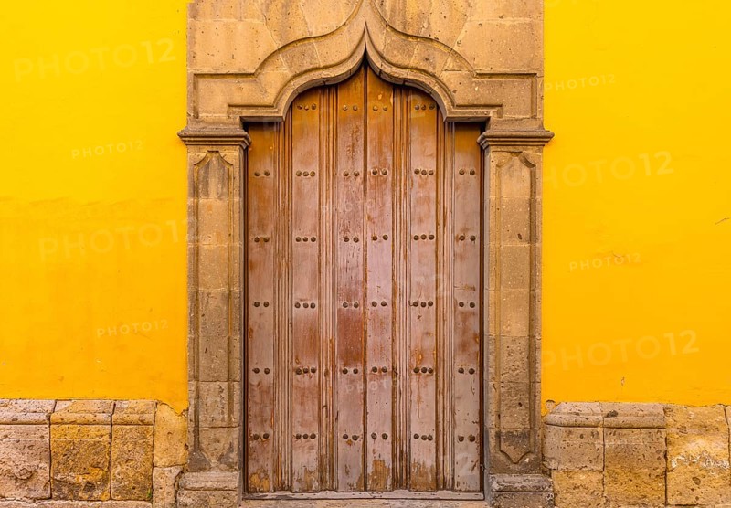 Colorful Guadalajara streets in historic city center near Guadalajara Cathedral and Historic Center, Centro Historico