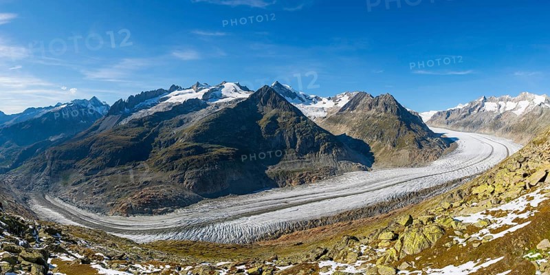 Aletsch glacier, glacier tongue, panorama, climate change, decline, global warming, ice, global climate, tourism, Aletsch Arena, Valais, Switzerland, Europe