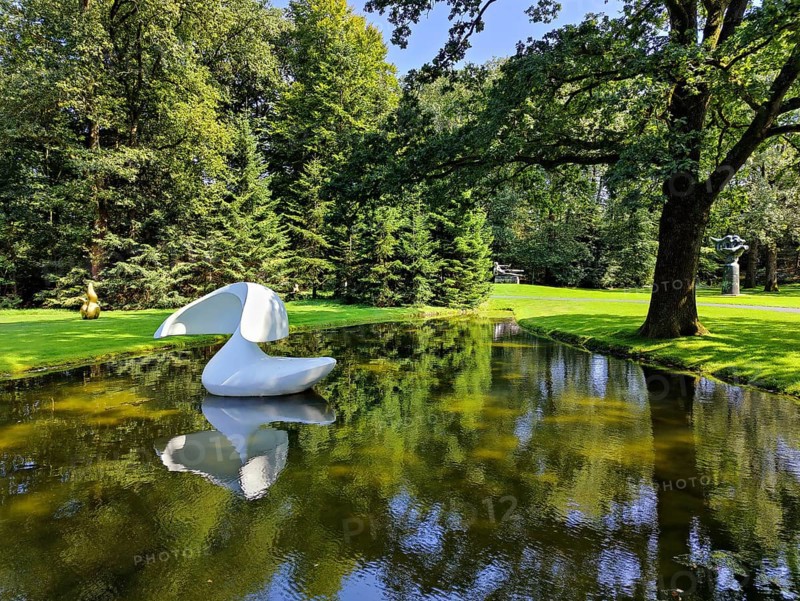 Sculpture park with the floating sculpture Sculpture flottante by Marta Pan, De Hoge Veluwe National Park, province of Gelderland, Netherlands