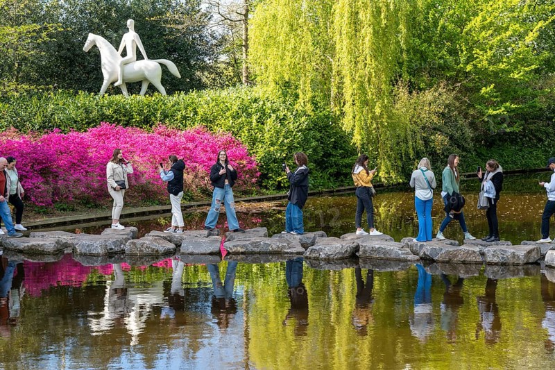 The Keukenhof, gardens, amusement park, spring park, spring flower show, near Lisse, South Holland, Netherlands, tulip, daffodil and hyacinth show with over 7 million flowers, one of the biggest tourist attractions in Holland