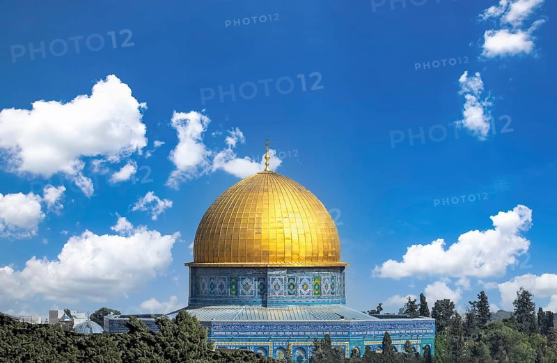 Jerusalem, Islamic shrine Dome of the Rock located in the Old City on Temple Mount