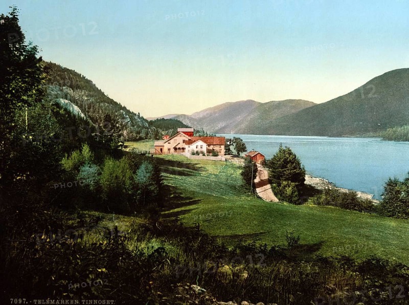 Panorama of Tinnoset, Telemark, Norway, around 1895, Historical, digitally restored reproduction from a 19th century original, Record date not stated, Europe