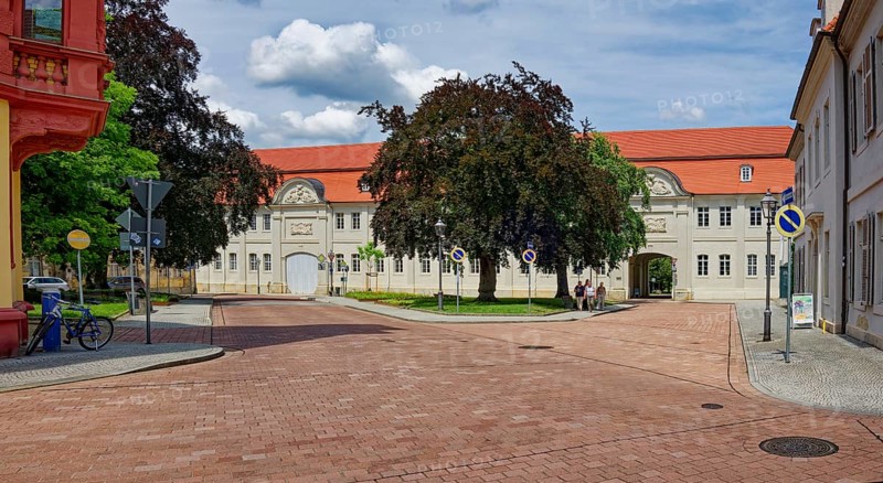Stables designed by Emanuel Lebrecht Rothe, Köthen Palace and Palace Park, Köthen, Saxony-Anhalt, Germany, Europe