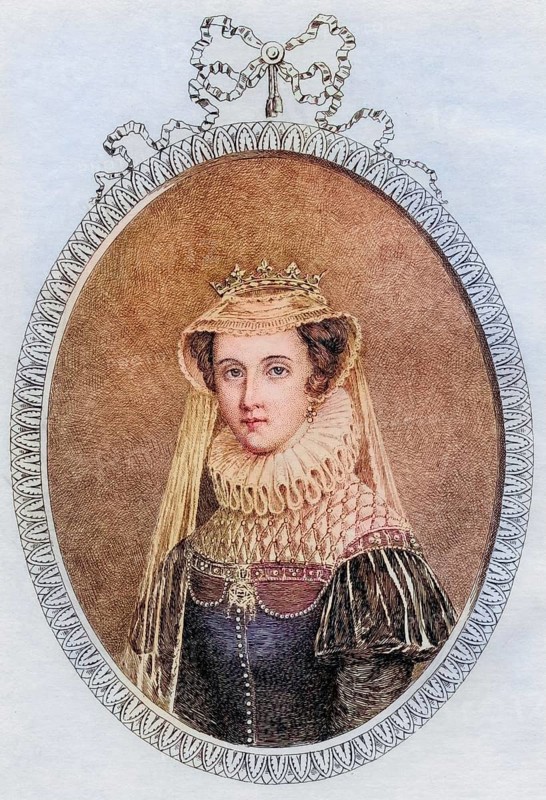 Mary Queen of Scots, 1542-1587 also Mary Stuart, daughter of James V, King of Scotland. Original etching by Mercier. From the book Lady Jackson's Work, 1899, Historic, digitally restored reproduction from a 19th century original, Record date not stated