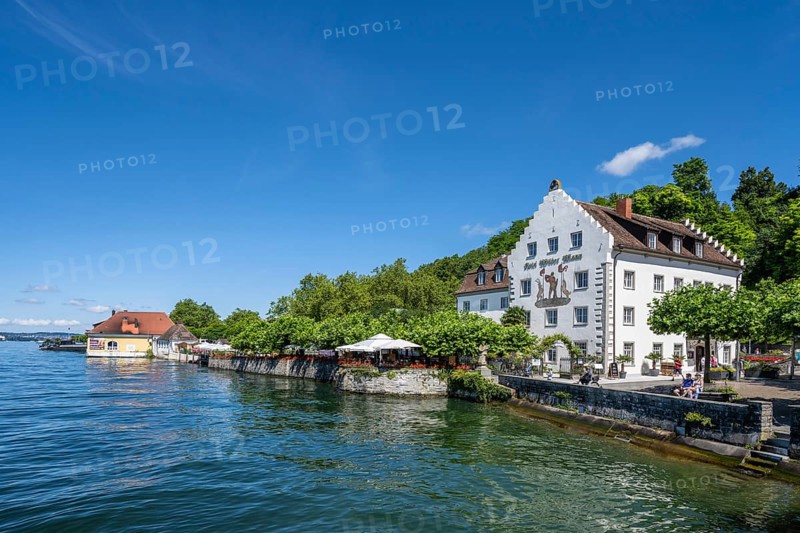 Hotel Wilder Mann on the shores of Lake Constance in the old town centre of Meersburg, Lake Constance district, Baden-Württemberg, Germany, Europe
