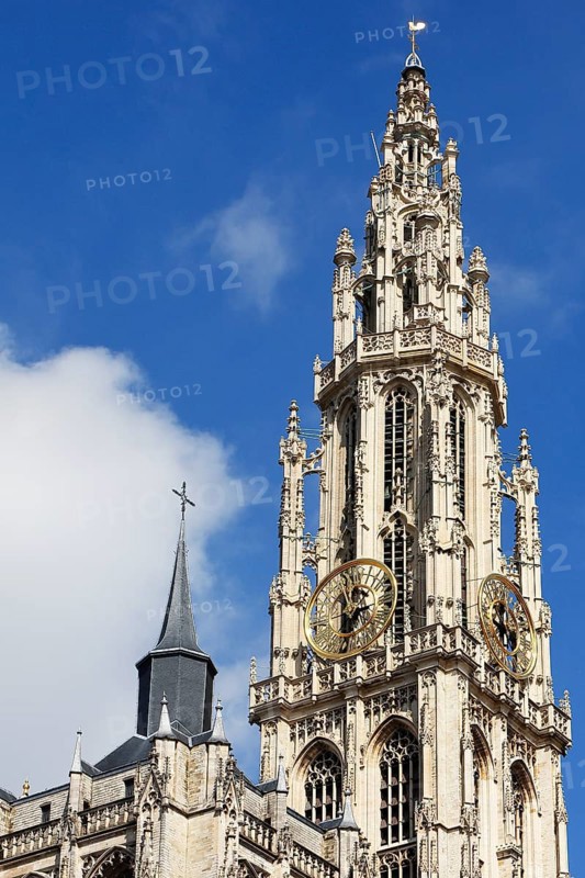 Tower of the Cathedral of Our Lady, Onze-Lieve-Vrouwekathedraal, Gothic, UNESCO World Heritage Site, Antwerp, Belgium, Europe