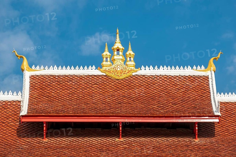 Roof of Wat Mai Suwannaphumaham Monastery, Luang Prabang, Laos, Asia