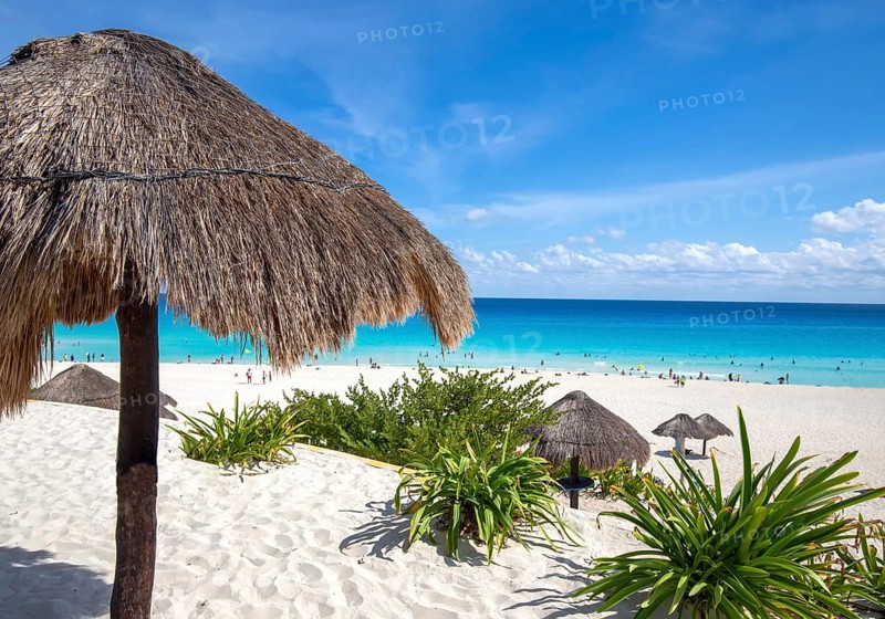 Mexico Riviera Maya in Cancun, Playa Delfines Dolphin Beach nicknamed El Mirador