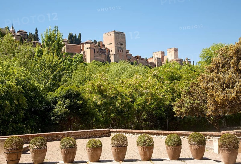 View from the Albaicin district, Granada, Spain over to the Alhambra