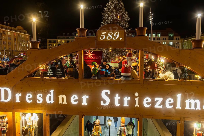 The Dresden Striezelmarkt is a Christmas market in Dresden. It has been held in Advent since 1434, usually on the Altmarkt square, and attracts an average of around two million visitors every year. It is the oldest certified Christmas market in Germany, Dresden, Saxony, Germany, Europe
