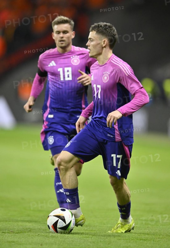 Florian Wirtz GER action on the ball, Maximilian Mittelstädt GER, international match Germany GER vs Netherlands NED, Deutsche Bank Park, stadium, Frankfurt am Main, Hesse, Germany, Europe