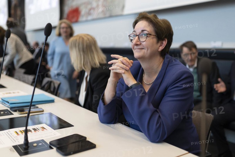 Klara Geywitz (SPD), Federal Minister of Housing, Urban Development and Building, recorded during the parliamentary group meeting of the SPD parliamentary group in the German Bundestag in Berlin, 9 April 2024