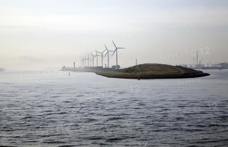 Wind turbines, Port of Rotterdam, Holland
