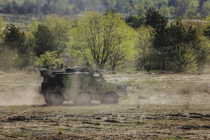 Nexter Titus (Tactical Infantry Transport and Utility System), photographed as part of a Bundeswehr exercise with forces from Norway and the Czech Republic during the 'Wettiner Schwert' exercise as part of Quadriga 2024 in the training town of Schnöggersburg, 8 April 2024