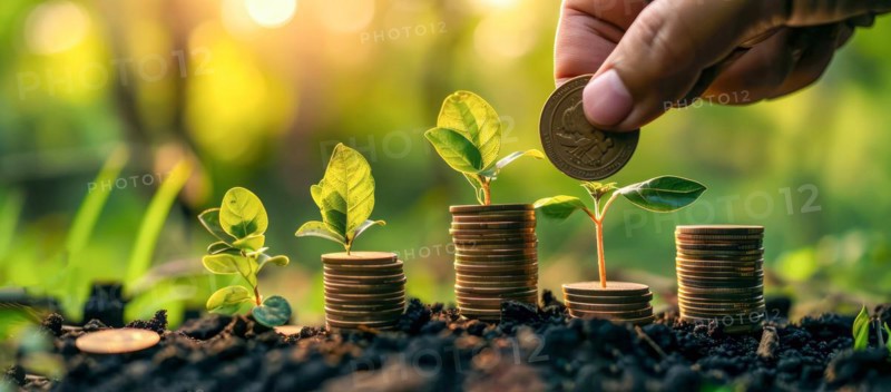 Concept of economy financial, investment business growth and ability to save money for prosperity, AI generated