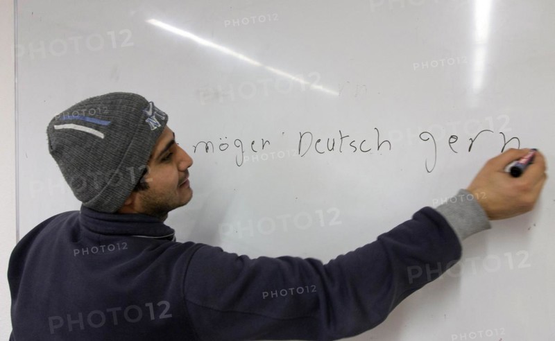 German course for refugees, 25 November 2015, Königs Wusterhausen, Brandenburg, Germany, Europe